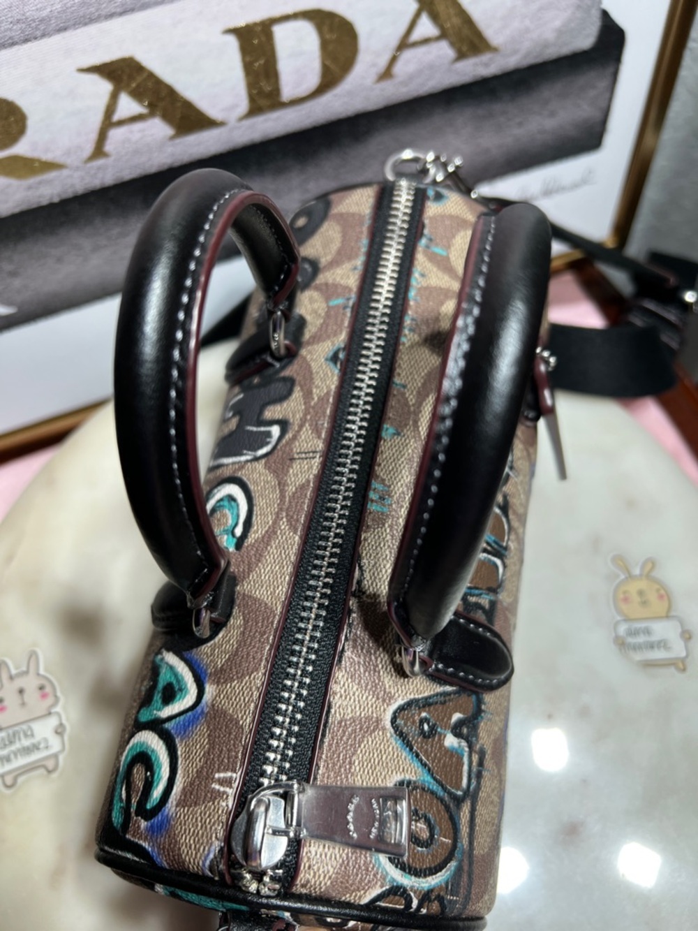 Coach x Mint + Serf Lacey Crossbody Purse in Signature Canvas Khaki Multi - Picture 6 of 14